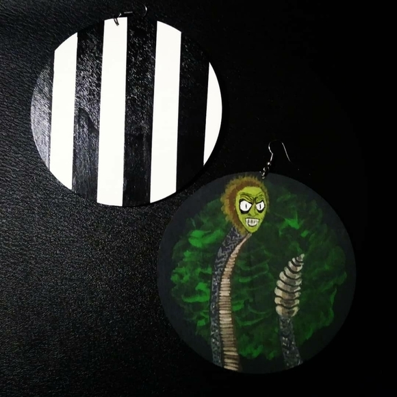 "Beetlejuice, Cocktails & Poltergeist" Earrings - Picture 7 of 9